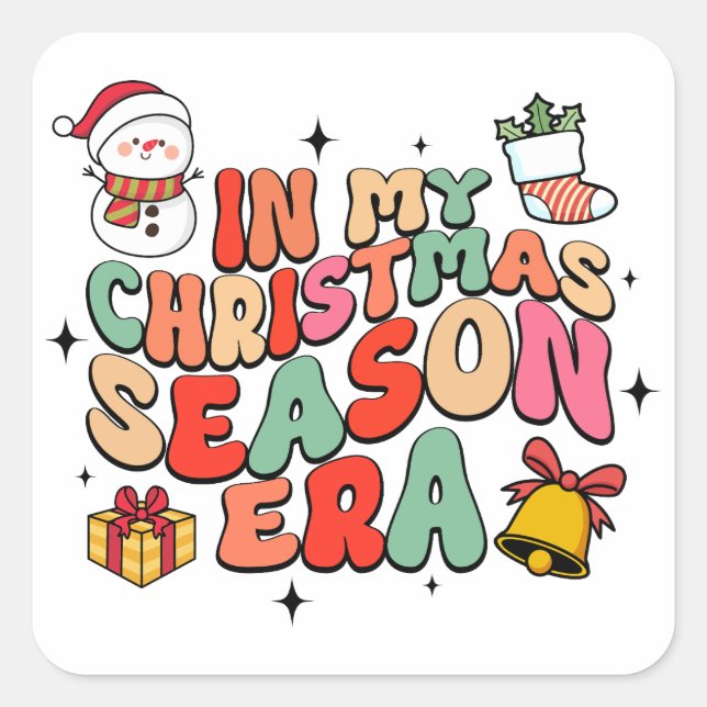 Sticker Carré À l'ère de ma saison de Noël (Devant)