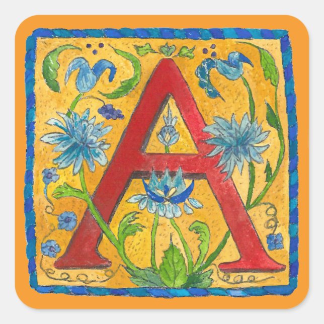 Sticker Carré A Letter Tote Bag (Devant)