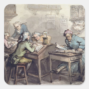 Sticker Carré A Merchant's Office, 1789 (stylo et encre et avec 