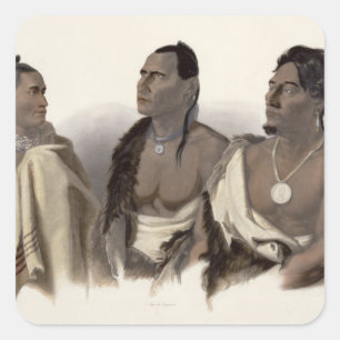 Sticker Carré A Missouri Indian, à Oto Indian et au chef