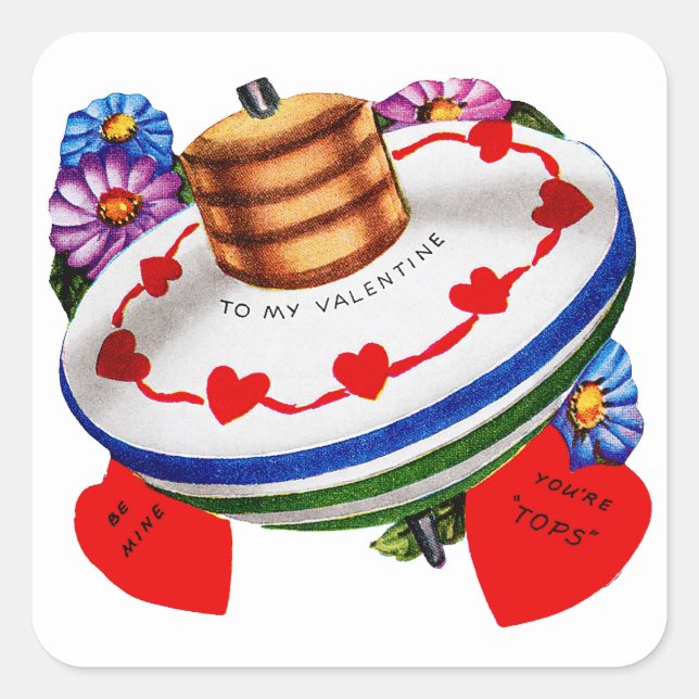 Sticker Carré À My Valentine ~ Vous êtes des Tops! (Devant)