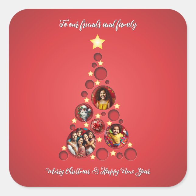 Sticker Carré À nos amis et notre famille (Devant)