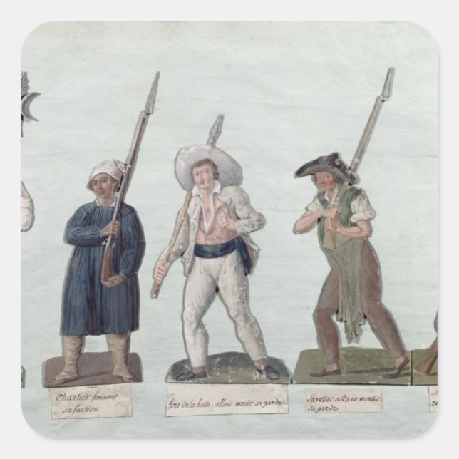 Sticker Carré A Sans Culotte avec son Pike, un Carter (Devant)
