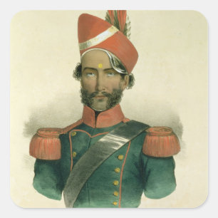 Sticker Carré A Sepoy : un soldat indien dans le bataillon franç