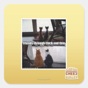 Sticker Carré À travers épais et mince