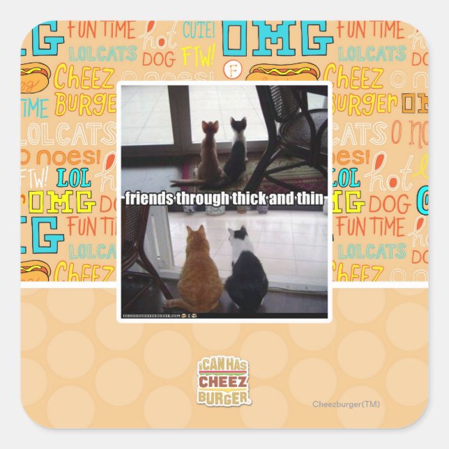 Sticker Carré À travers épais et mince (Devant)