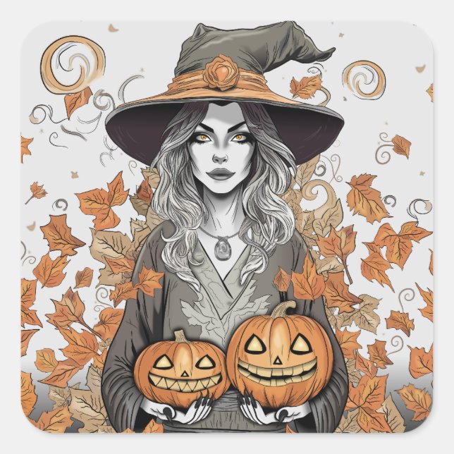 Sticker Carré A witch's love (Devant)