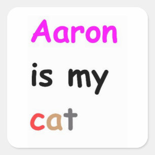 Sticker Carré Aaron est mon chat