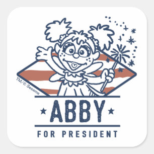Sticker Carré Abby Pour Président