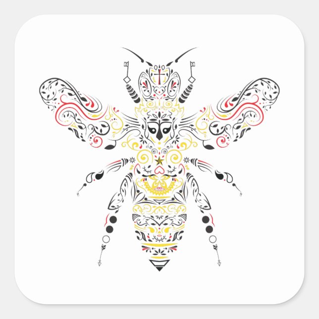 Sticker Carré abeille (Devant)