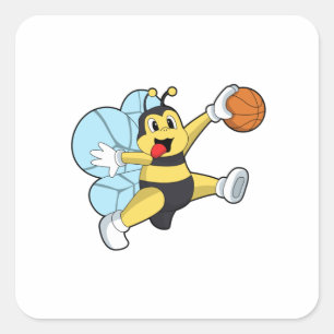 Sticker Carré Abeille en tant que joueur de basket-ball avec Bas
