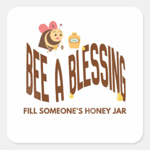 Sticker Carré Abeille une bénédiction