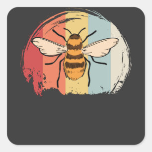 Sticker Carré Abeille vintage