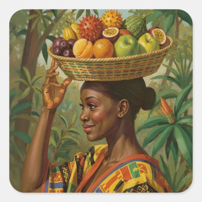 Sticker Carré « Abeni », son propre fruit – célébration de l'his (Devant)