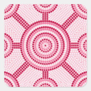 Sticker Carré Aboriginal dot painting