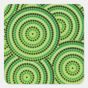Sticker Carré Aboriginal dot painting