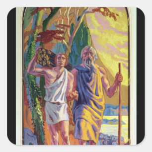 Sticker Carré Abraham allant offrir à Isaac son fils