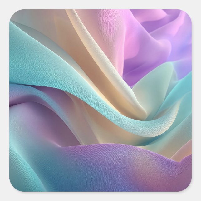 Sticker Carré Abstract Fabric Texture in Pastel Tones (Devant)