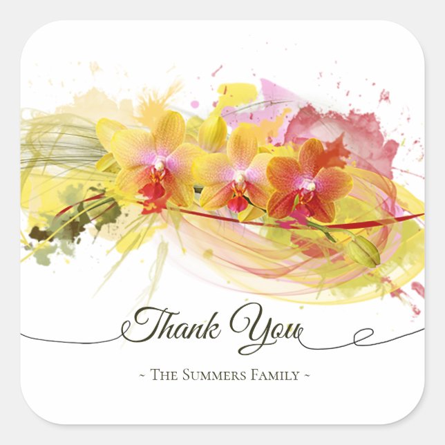 Sticker Carré Abstract Orchids (Devant)