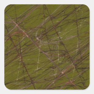 Sticker Carré Abstrait et fragile vert