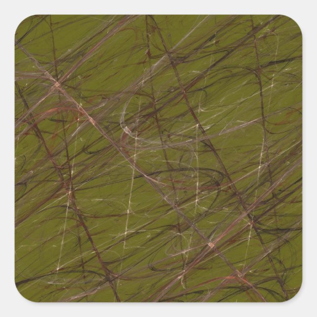 Sticker Carré Abstrait et fragile vert (Devant)