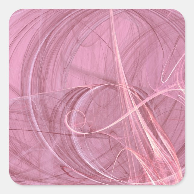 Sticker Carré Abstrait rose (Devant)