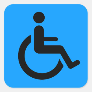 Sticker autocollant fauteuil roulant handicapé à bord accès handicapé - ref  020219 - Stickers Autocollants personnalisés