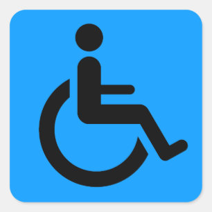 Sticker Carré Accès en fauteuil roulant - Symbole du fauteuil de