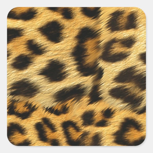 Sticker Carré Accessoires d'impression de fourrure léopard réali (Devant)