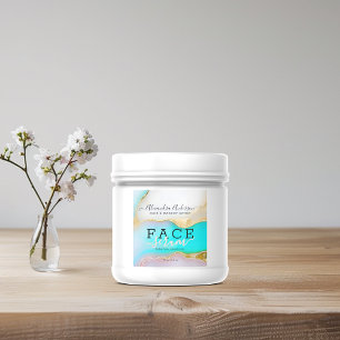 Sticker Carré Accessoires d'or bleu blanc de luxe Agate Opal Pro