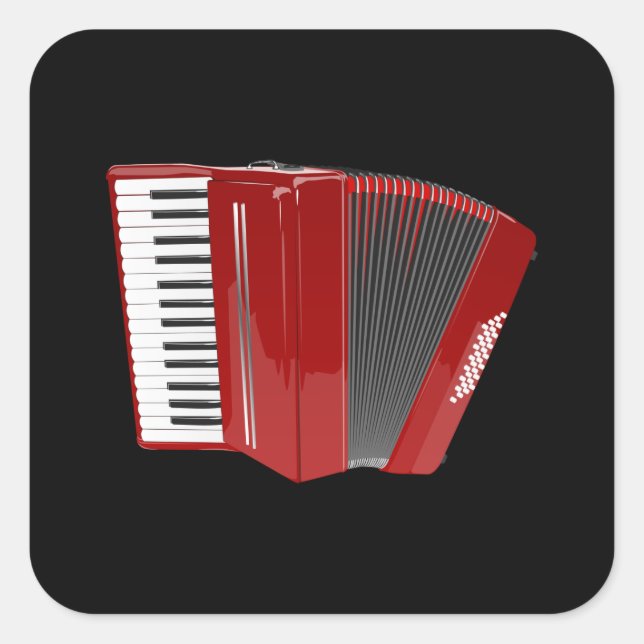 Sticker Carré Accordion : Accordion rouge (Devant)