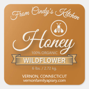 Sticker Carré Accueil Cuisine Golden Amber Honey Jar