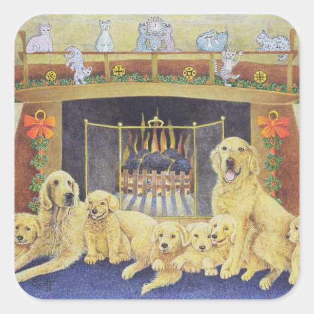 Sticker Carré Accueil et coeur (Devant)