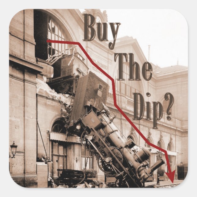 Sticker Carré Acheter L'Humour Du Marché Stock Dip (Devant)