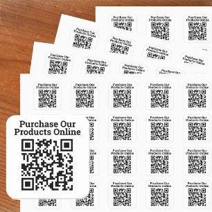 Sticker Carré Acheter nos produits en ligne QR Code Design