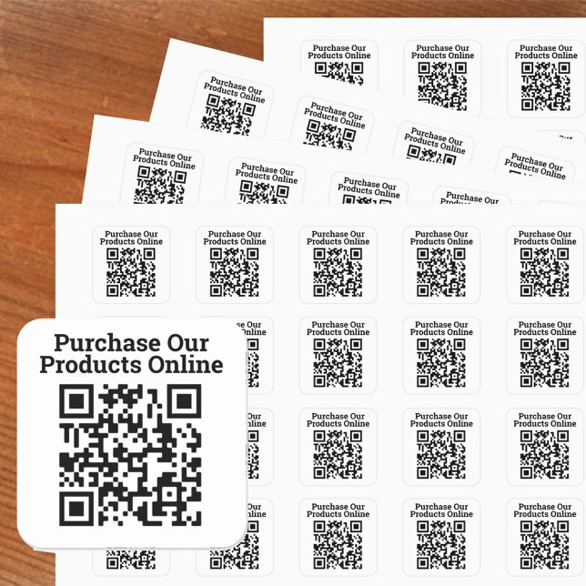 Sticker Carré Acheter nos produits en ligne QR Code Design (Créateur téléchargé)