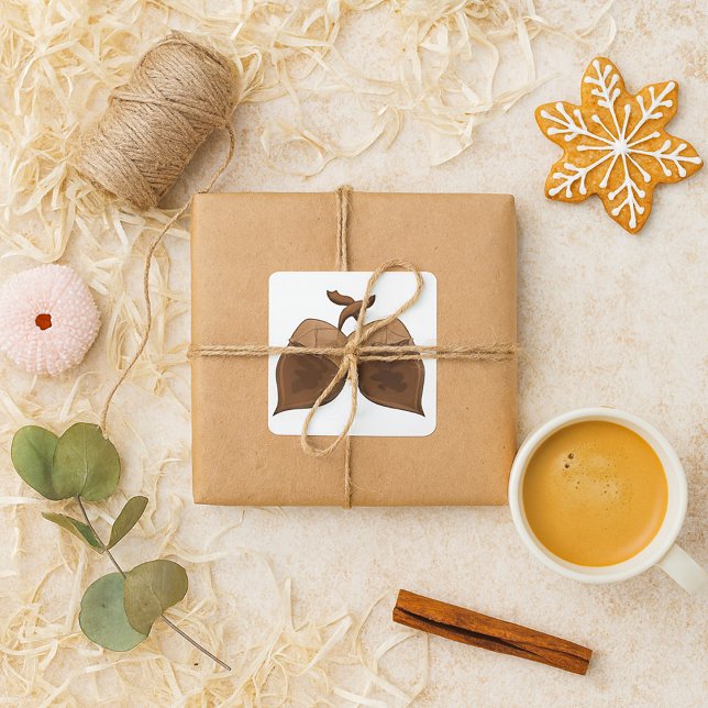 Sticker Carré Acorns Rustique Forêt d'automne Nature (Créateur téléchargé)