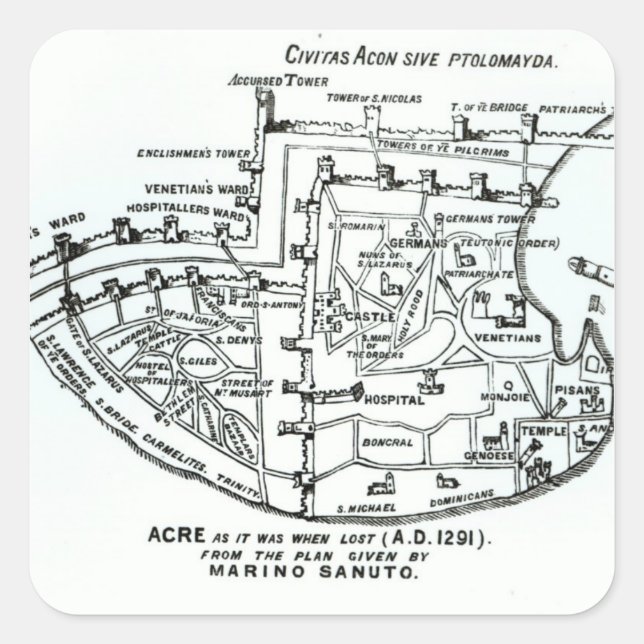 Sticker Carré Acre tel qu'il était lorsqu'il était perdu (Devant)