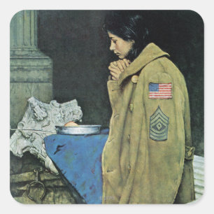 Sticker Carré Action de grâce pour les réfugiés