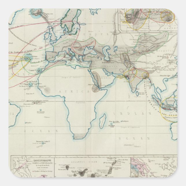 Sticker Carré Action volcanique (Devant)