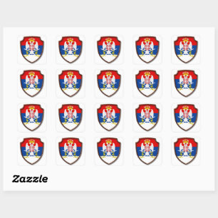 Sticker Carré AD 001 - Bouclier médiéval serbe Serbie