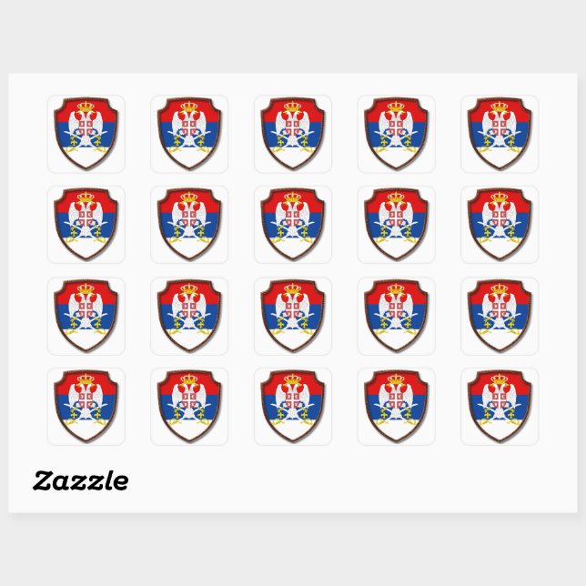 Sticker Carré AD 001 - Bouclier médiéval serbe Serbie (Feuille)