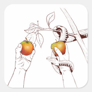 Sticker Carré Adam et Eve