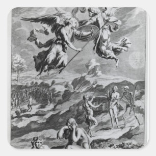 Sticker Carré Adam et Eve après la chute