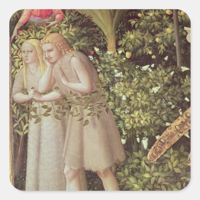 Sticker Carré Adam et Eve expulsés du Paradis (Devant)