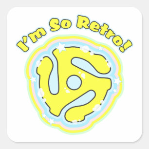 Sticker Carré Adaptateur 45 tr/min Rétro