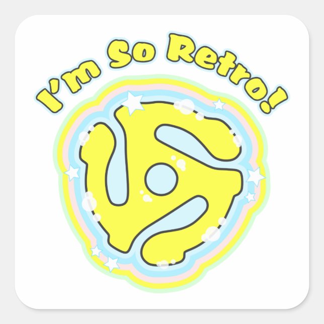 Sticker Carré Adaptateur 45 tr/min Rétro (Devant)