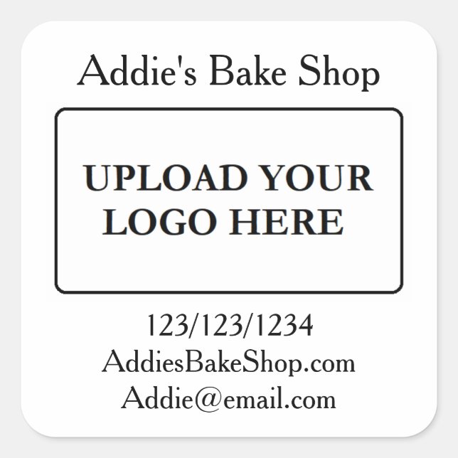 Sticker Carré Add Your Business Logo  (Devant)