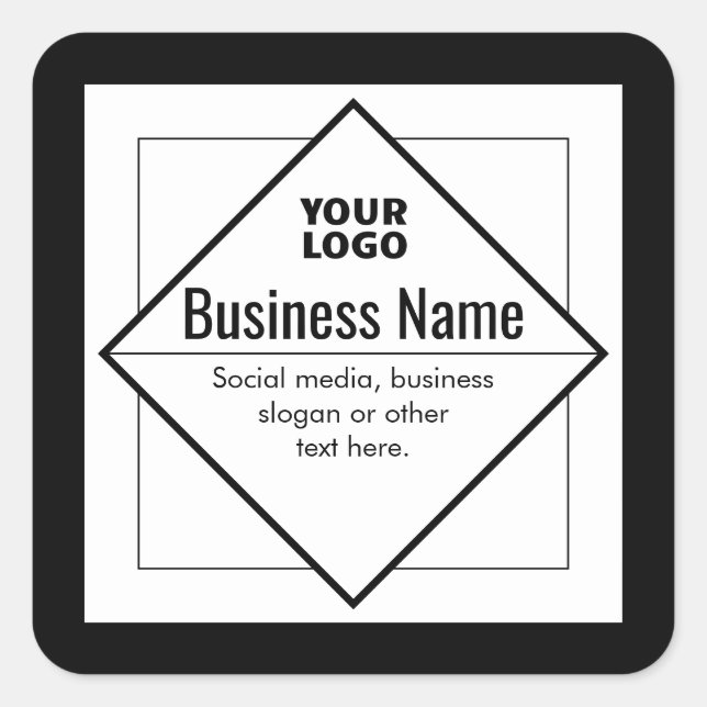 Sticker Carré Add Your Logo Customizable Template (Devant)