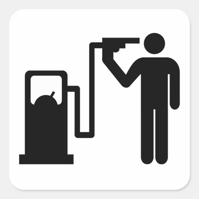 Sticker Carré Addicité À L'Essence (Devant)